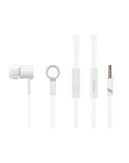 New Arrival Universal D2 (2016) Premium High Quality Stereo Earphone with MIC HiFi Sound Effects, Clear Human Voice, Flat Tangle In-Ear Noise Isolation hands-free Earphones-White